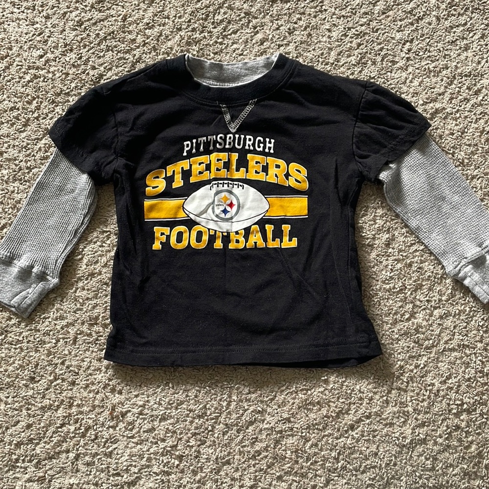 Boys Steelers long sleeve tee
